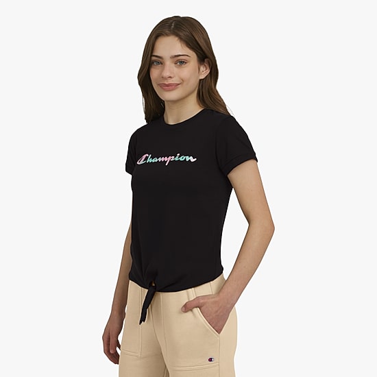 Champion Big Kid Girls Crew Neck Short Sleeve Regular Fit Graphic T-Shirt