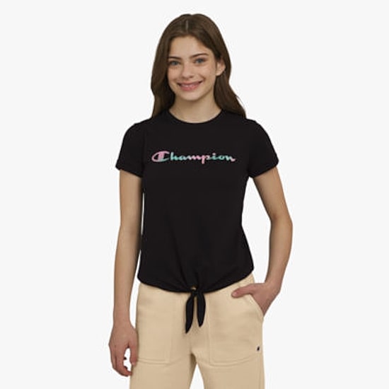 Champion Big Kid Girls Crew Neck Short Sleeve Regular Fit Graphic T-Shirt