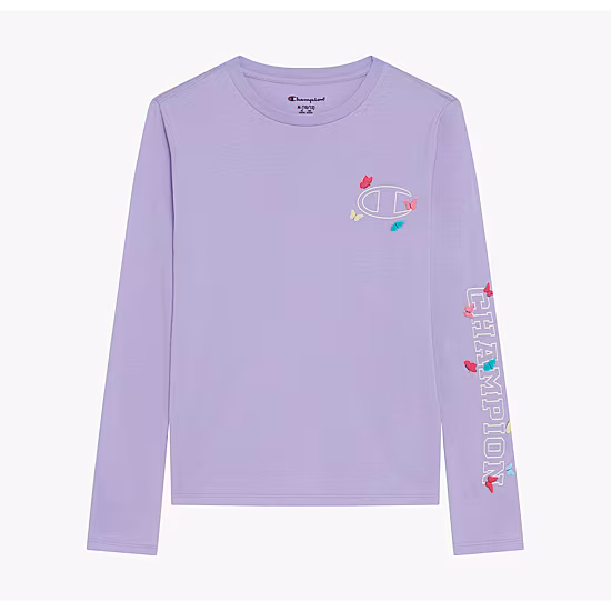 Champion Big Kid Girls Crew Neck Long Sleeve Active T-Shirt