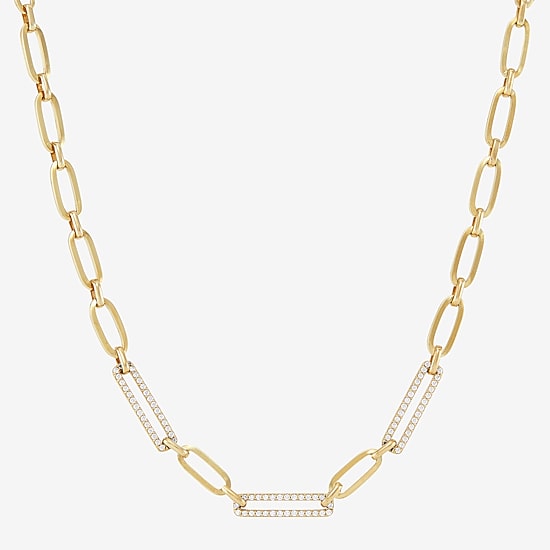 Limited Quantities! Womens 14K Gold 16 Inch Paperclip Chain Necklace