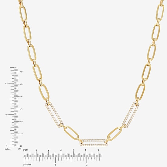 Limited Quantities! Womens 14K Gold 16 Inch Paperclip Chain Necklace