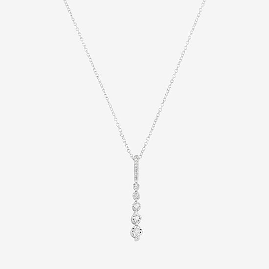 Limited Quantities! Womens White Diamond Sterling Silver 18 Inch Y Necklace