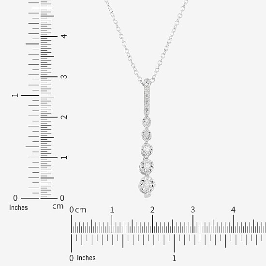 Limited Quantities! Womens White Diamond Sterling Silver 18 Inch Y Necklace