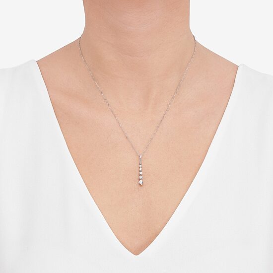 Limited Quantities! Womens White Diamond Sterling Silver 18 Inch Y Necklace