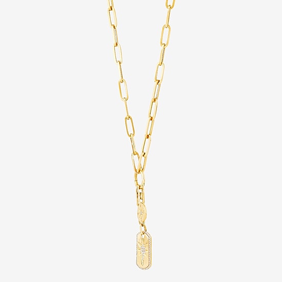 Limited Quantities! Compass & North Star Womens 1/5 CT. Natural White Diamond 14K Gold Star 17 Inch Pendant Necklace
