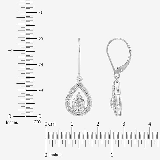 Limited Quantities! Womens 1/10 CT. T.W. Natural White Diamond Sterling Silver Drop Earrings