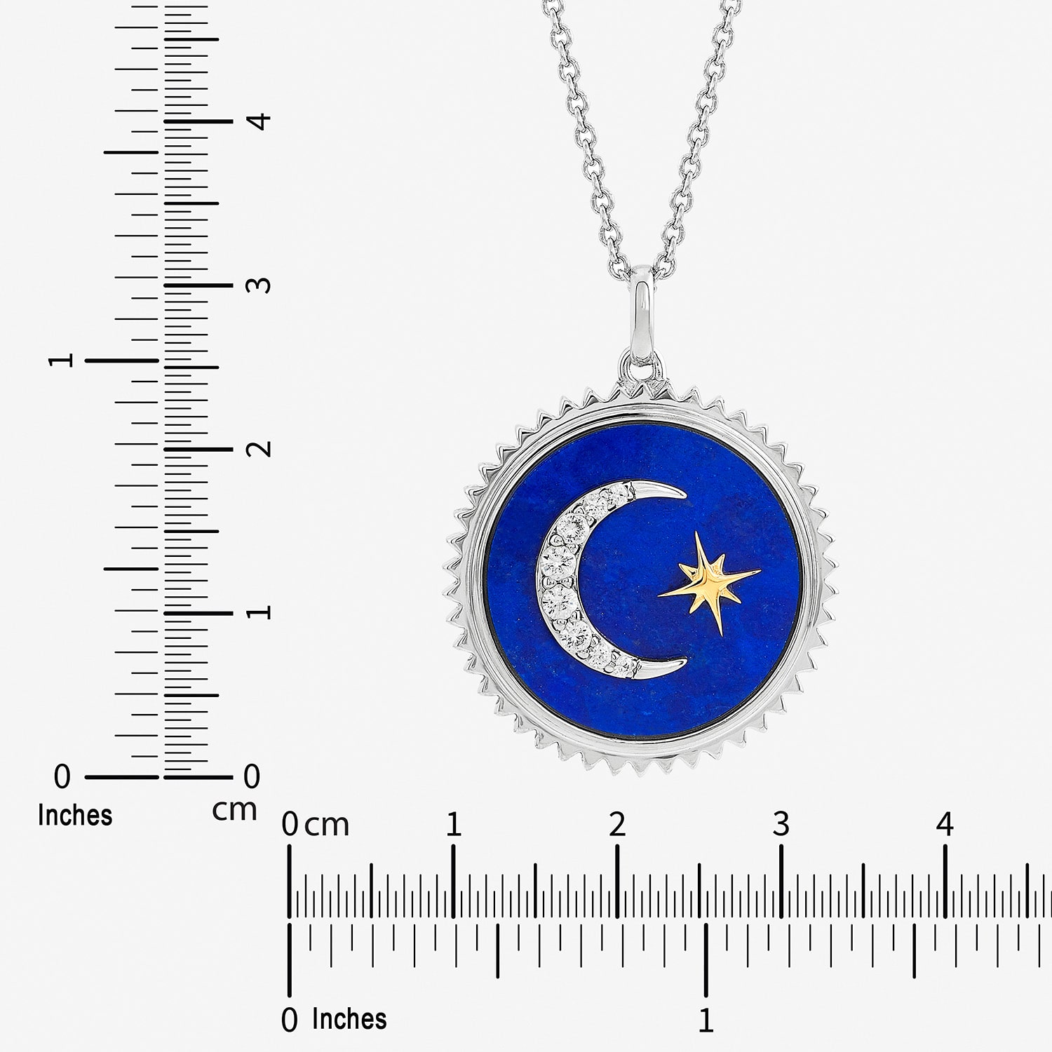 Limited Quantities! Womens Genuine Blue Lapis 10K Gold Moon 18 Inch Pendant Necklace