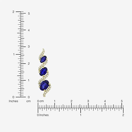 Womens Lab Created Blue Sapphire 14K Gold Over Silver 18 Inch Pendant Necklace