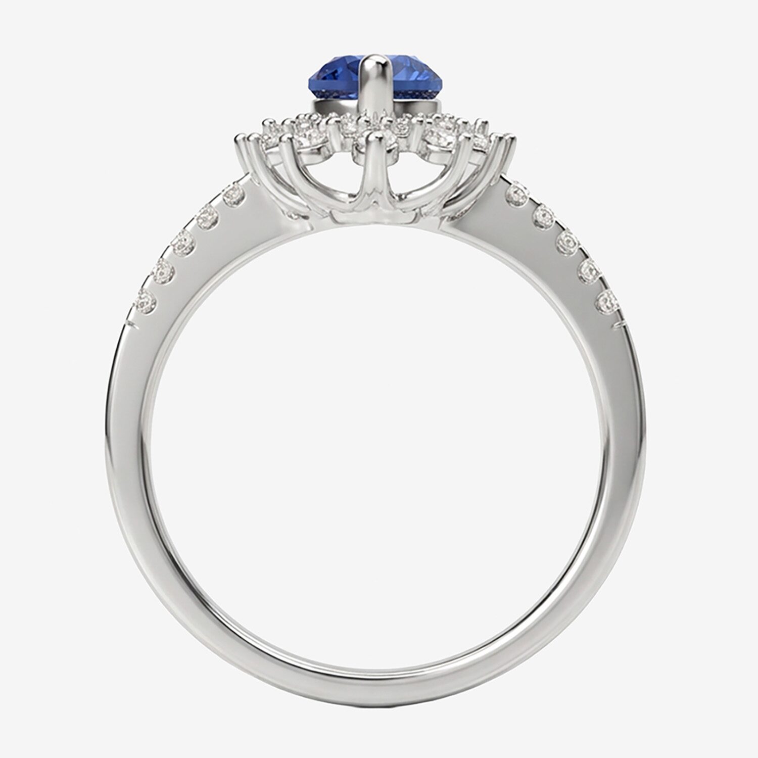 Womens Lab Created Blue Sapphire 14K Gold Over Silver Marquise Side Stone Bypass  Cocktail Ring