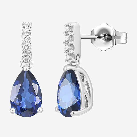 Womens Lab Created Blue Sapphire Sterling Silver Pear 2-pc. Jewelry Set
