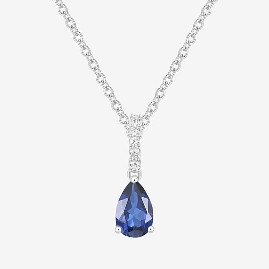 Womens Lab Created Blue Sapphire Sterling Silver Pear 2-pc. Jewelry Set