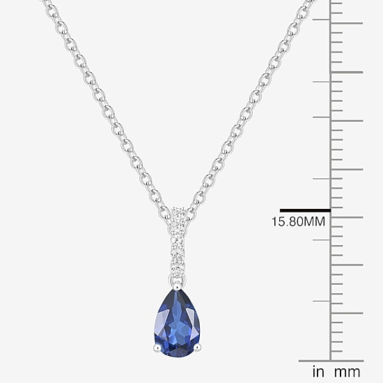 Womens Lab Created Blue Sapphire Sterling Silver Pear 2-pc. Jewelry Set