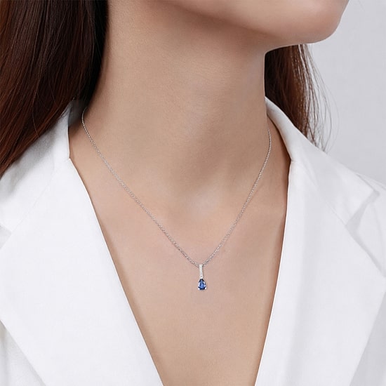 Womens Lab Created Blue Sapphire Sterling Silver Pear 2-pc. Jewelry Set