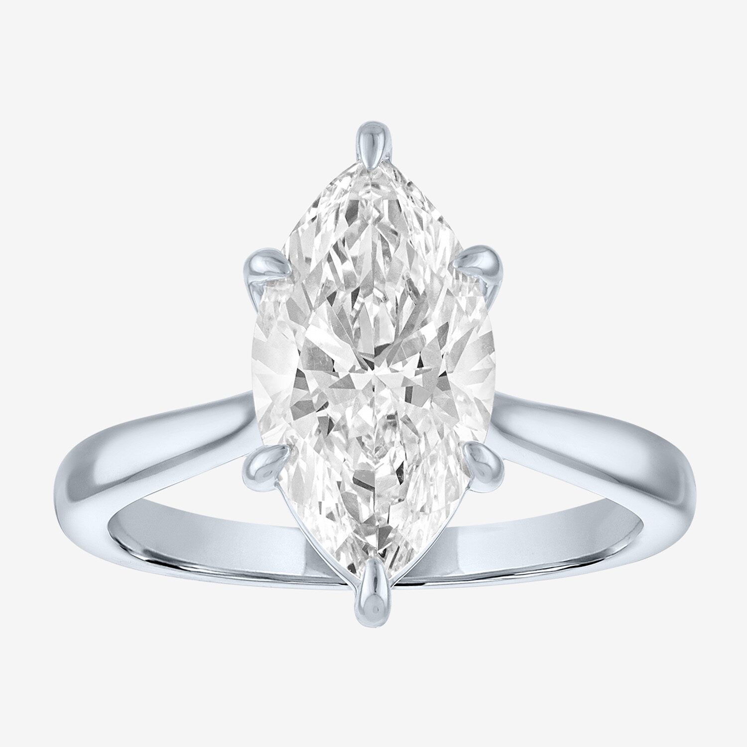 (G / Si1-Si2) Womens 3 CT. T.W. Lab Grown White Diamond Sterling Silver Marquise 3-Stone Engagement Ring
