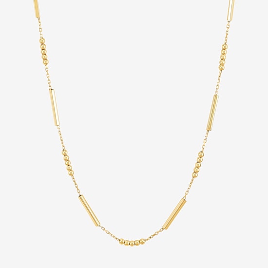 Bonded Brilliance Womens 14K Gold Bonded With Sterling Silver 18 Inch Link Chain Necklace