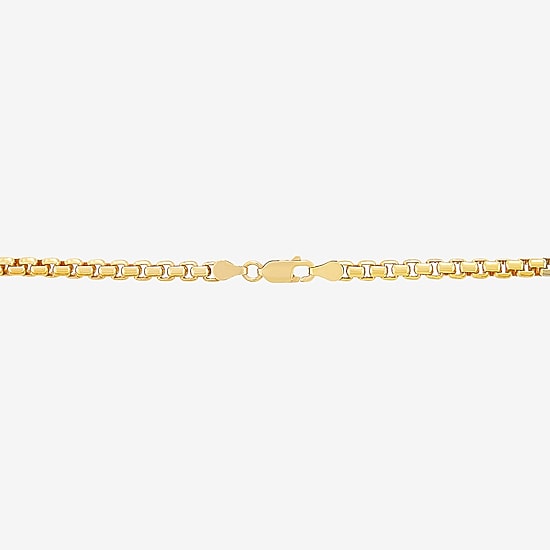 Made in Italy Unisex Adult 18K Gold Over Silver 22 Inch Box Chain Necklace