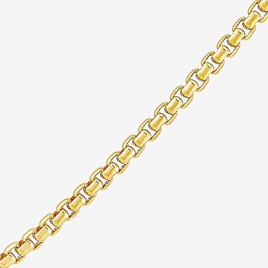 Made in Italy Unisex Adult 18K Gold Over Silver 22 Inch Box Chain Necklace