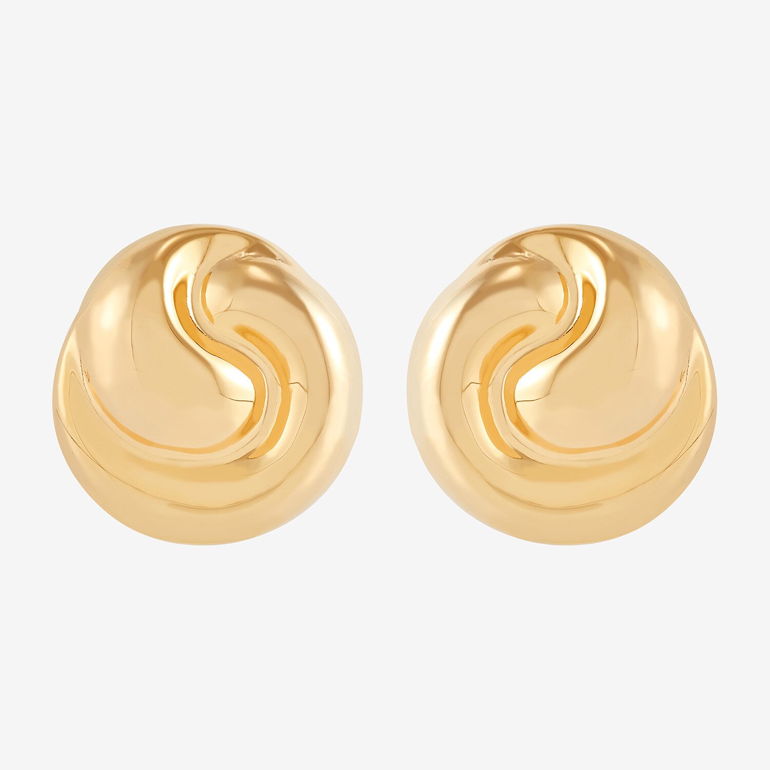 Limited Quantities! 18K Gold Over Silver 18.2mm Stud Earrings