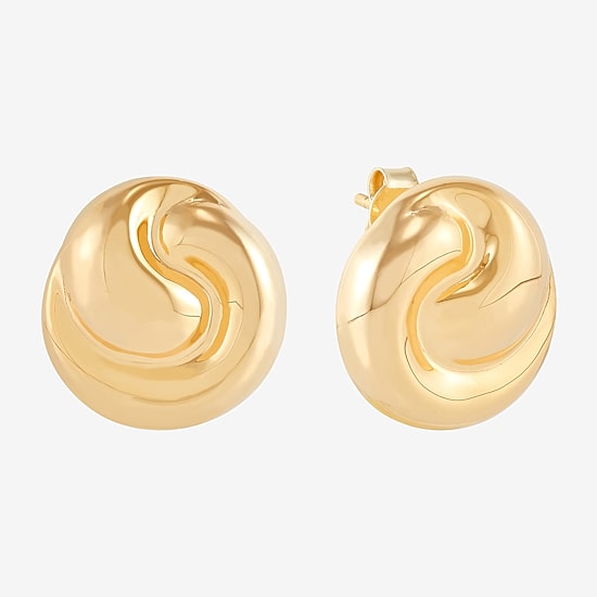 Limited Quantities! 18K Gold Over Silver 18.2mm Stud Earrings