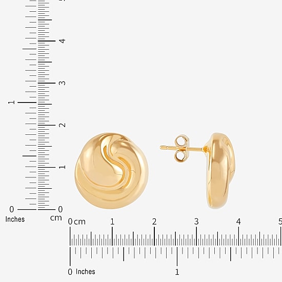 Limited Quantities! 18K Gold Over Silver 18.2mm Stud Earrings