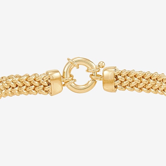 Limited Quantities! Womens 18K Gold Over Silver 7.5 Inch Solid Link Chain Bracelet