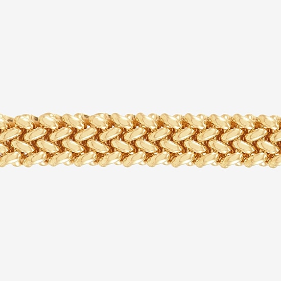 Limited Quantities! Womens 18K Gold Over Silver 7.5 Inch Solid Link Chain Bracelet