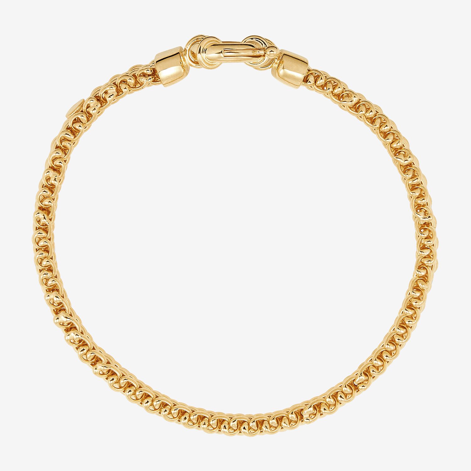 Limited Quantities! Womens 18K Gold Over Silver 7.5 Inch Solid Link Chain Bracelet
