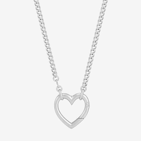 Limited Quantities! Womens Sterling Silver Heart 17 Inch Pendant Necklace