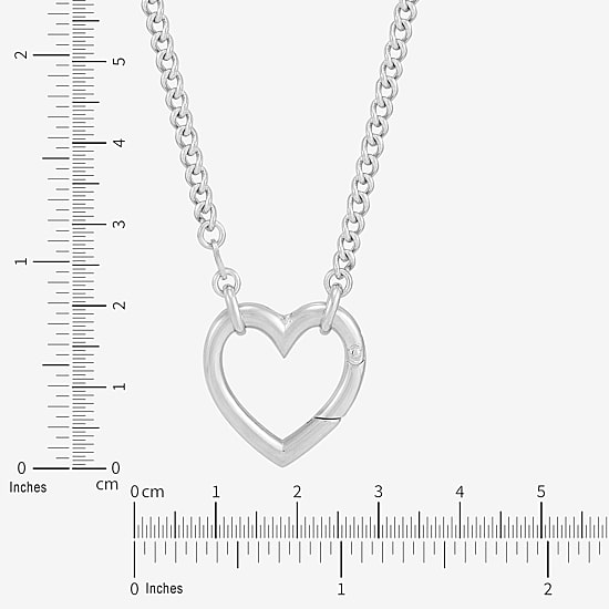 Limited Quantities! Womens Sterling Silver Heart 17 Inch Pendant Necklace
