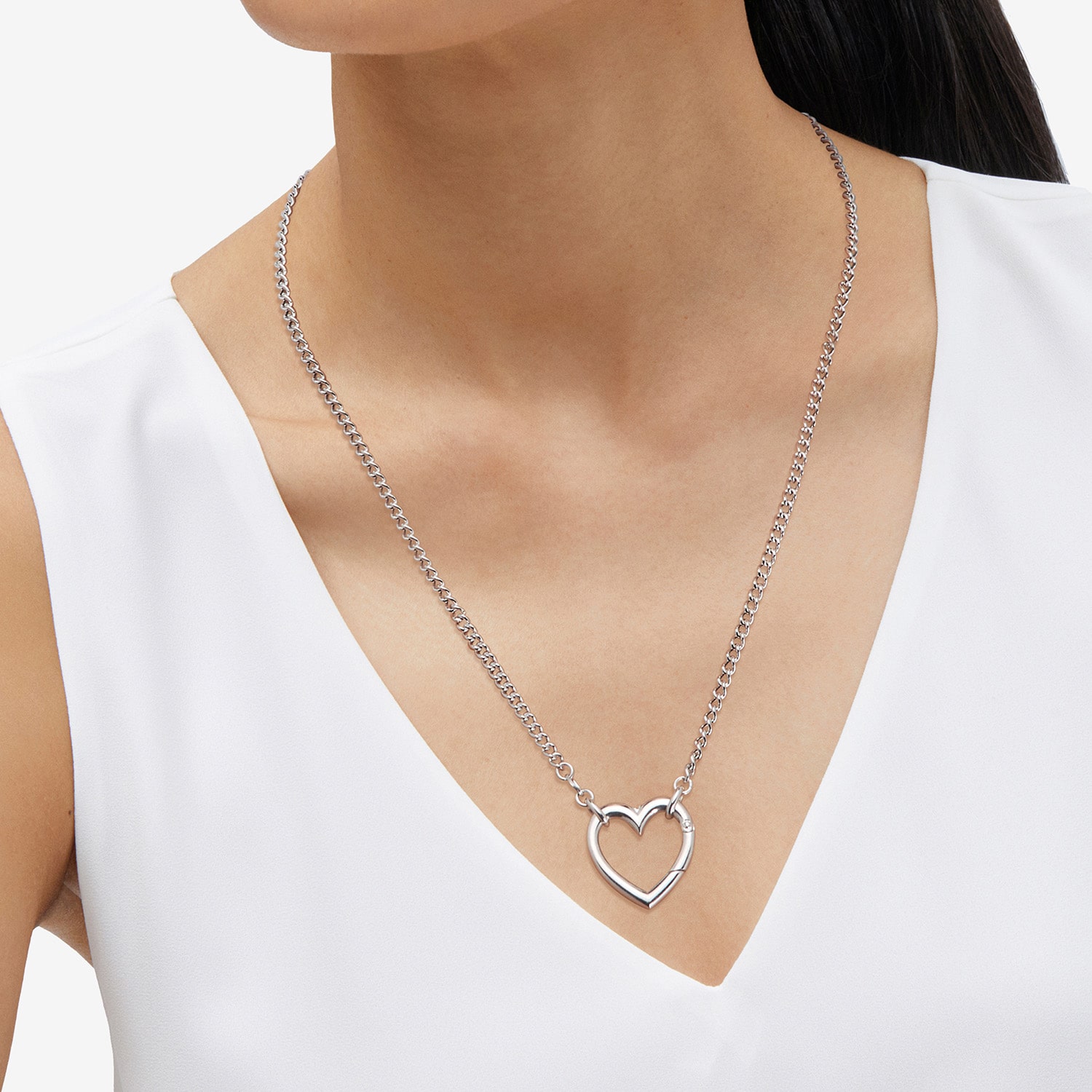 Limited Quantities! Womens Sterling Silver Heart 17 Inch Pendant Necklace