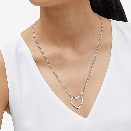 Limited Quantities! Womens Sterling Silver Heart 17 Inch Pendant Necklace