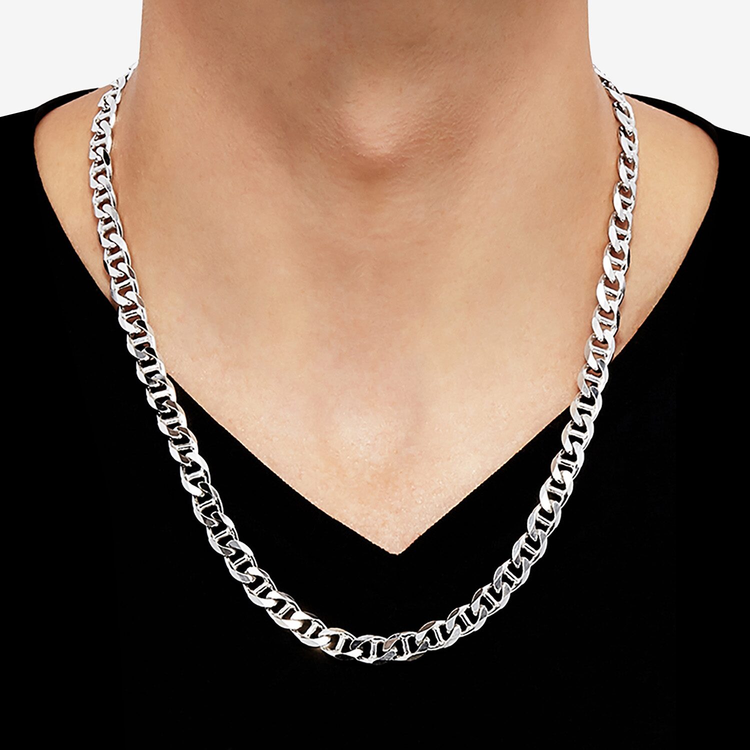 Limited Quantities! Mens Sterling Silver 22 Inch Mariner Chain Necklace