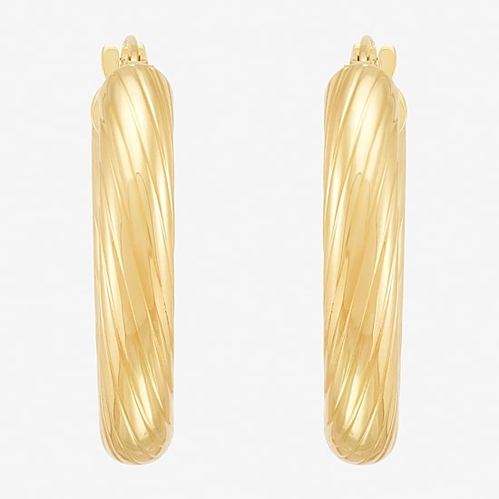 Limited Quantities! Womens 10K Gold 22.7mm Hoop Earrings