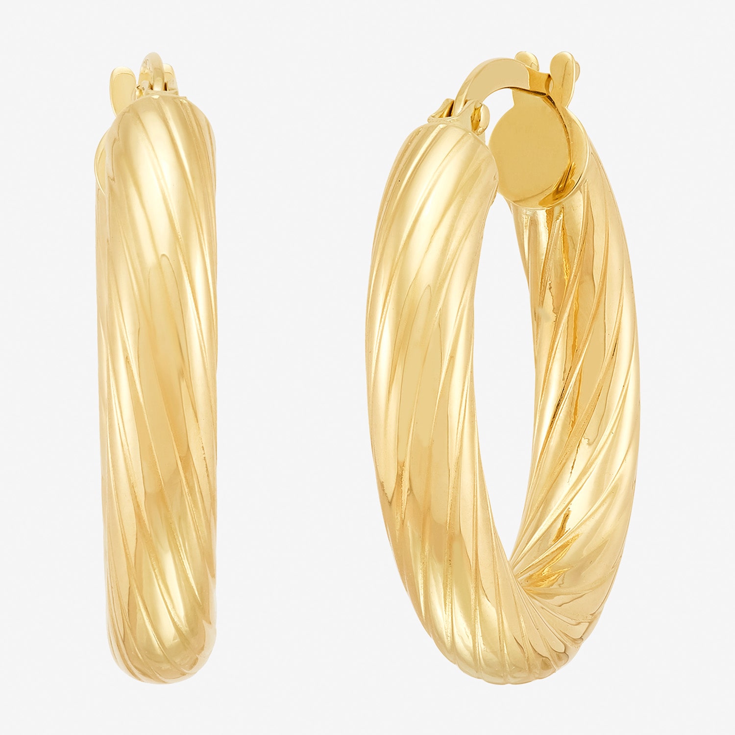 Limited Quantities! Womens 10K Gold 22.7mm Hoop Earrings