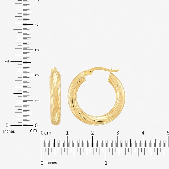 Limited Quantities! Womens 10K Gold 22.7mm Hoop Earrings