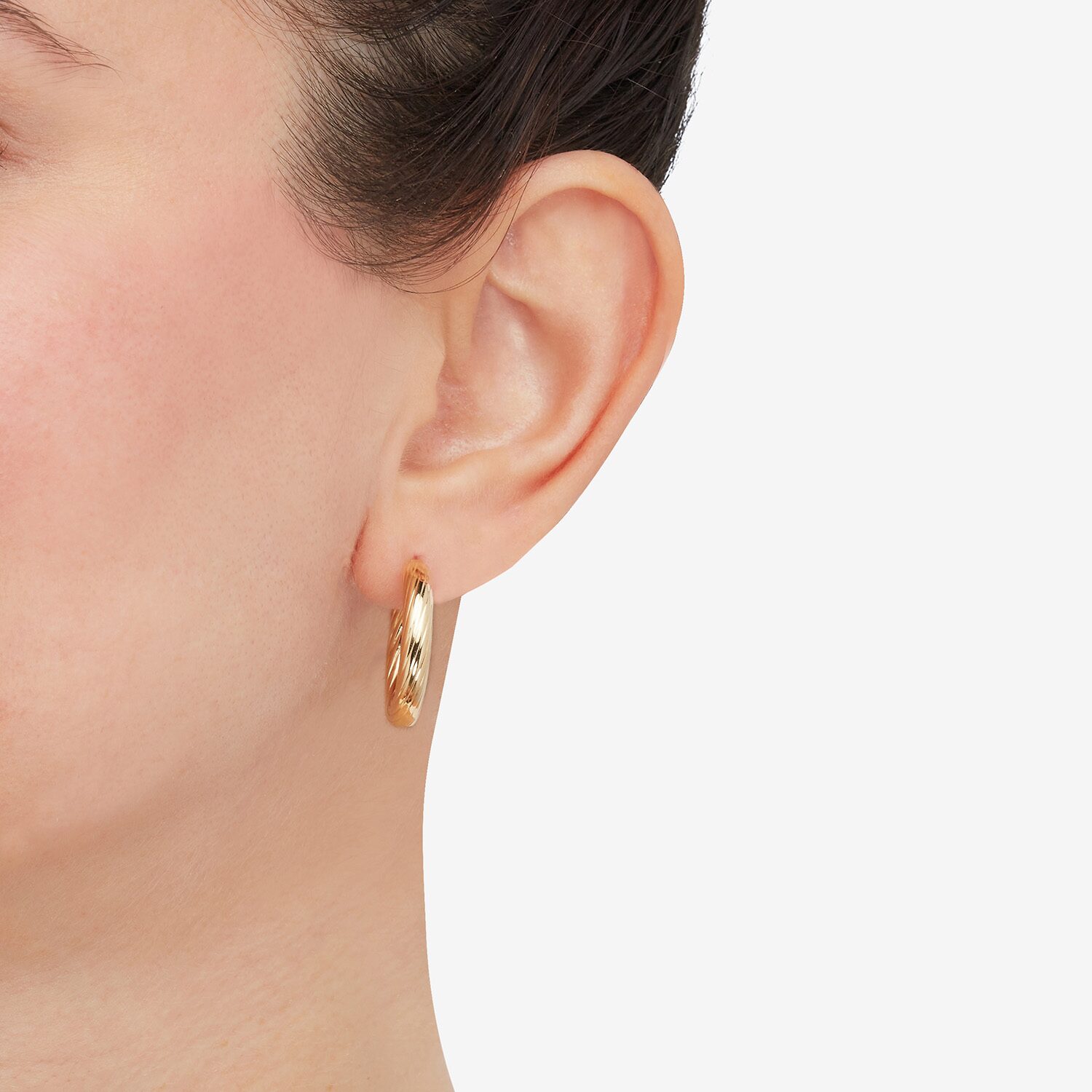 Limited Quantities! Womens 10K Gold 22.7mm Hoop Earrings