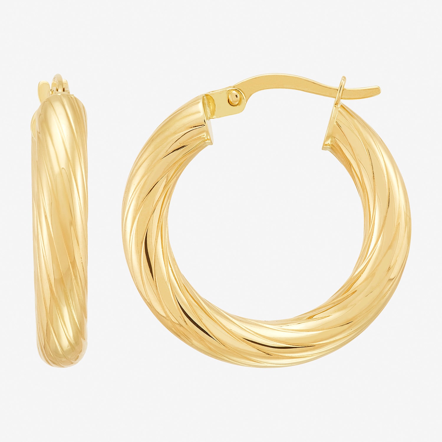 Limited Quantities! Womens 10K Gold 22.7mm Hoop Earrings