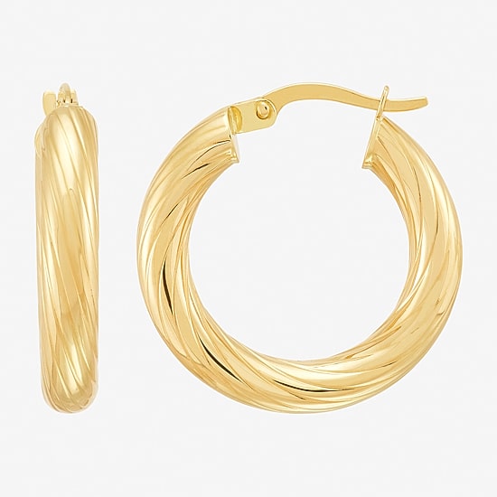 Limited Quantities! Womens 10K Gold 22.7mm Hoop Earrings