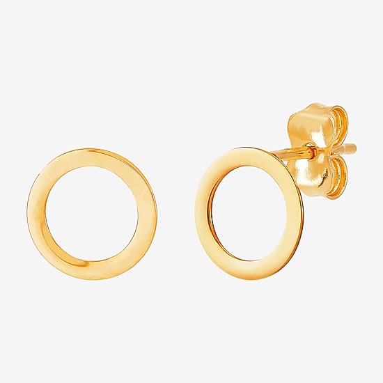 Limited Quantities! 14K Gold 12mm Circle Stud Earrings