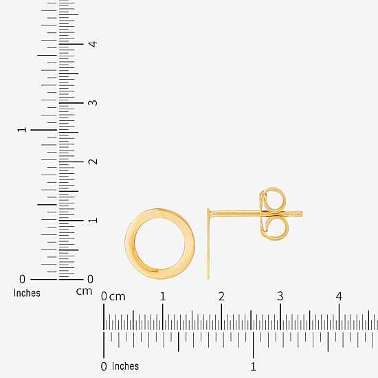 Limited Quantities! 14K Gold 12mm Circle Stud Earrings