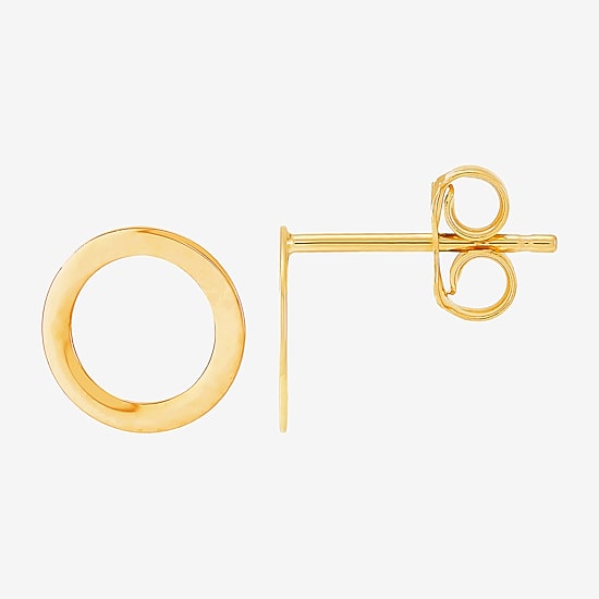 Limited Quantities! 14K Gold 12mm Circle Stud Earrings