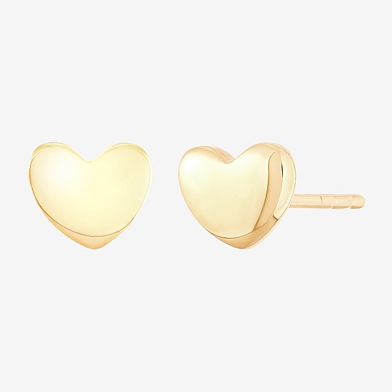 Limited Quantities! 14K Gold 5.2mm Heart Stud Earrings