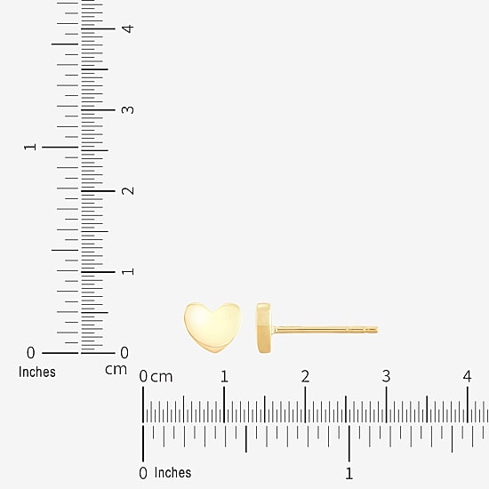 Limited Quantities! 14K Gold 5.2mm Heart Stud Earrings