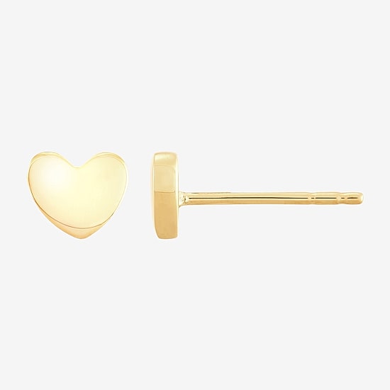 Limited Quantities! 14K Gold 5.2mm Heart Stud Earrings