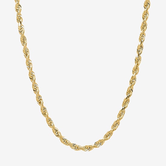 Limited Quantities! Womens 10K Gold 24 Inch Rope Chain Necklace