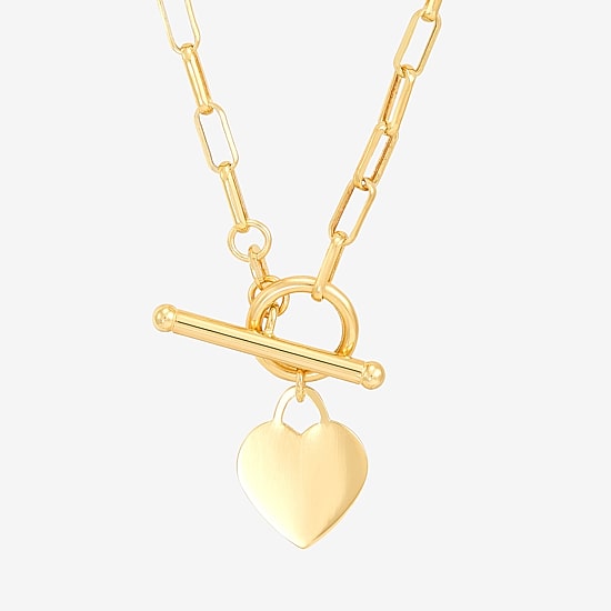 Limited Quantities! Womens 14K Gold Heart 17 Inch Pendant Necklace