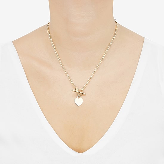 Limited Quantities! Womens 14K Gold Heart 17 Inch Pendant Necklace