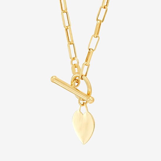 Limited Quantities! Womens 14K Gold Heart 17 Inch Pendant Necklace