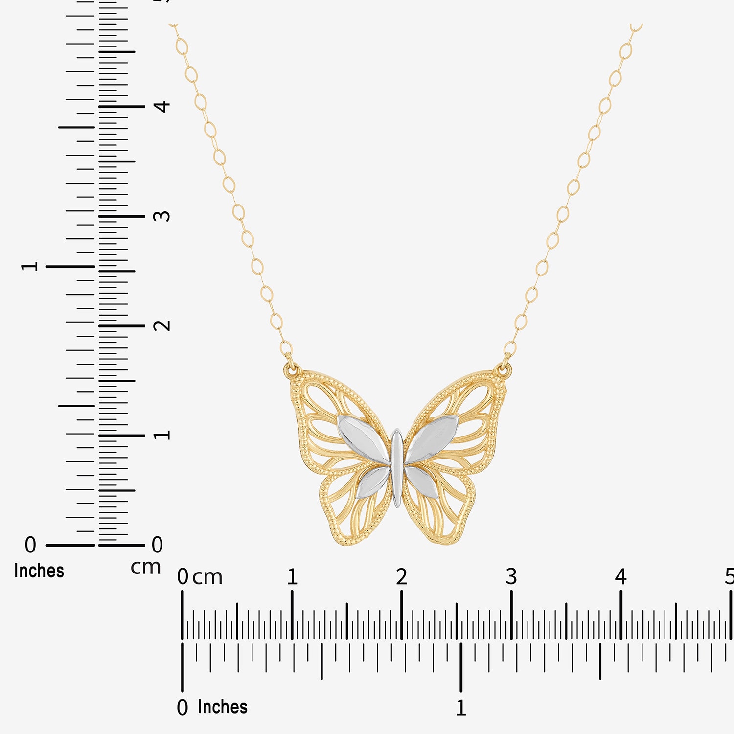 Limited Quantities! Womens 10K Gold Butterfly 18 Inch Pendant Necklace