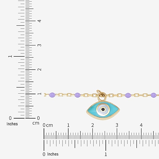 Limited Quantities! Womens 14K Gold Evil Eye Beaded Bracelet